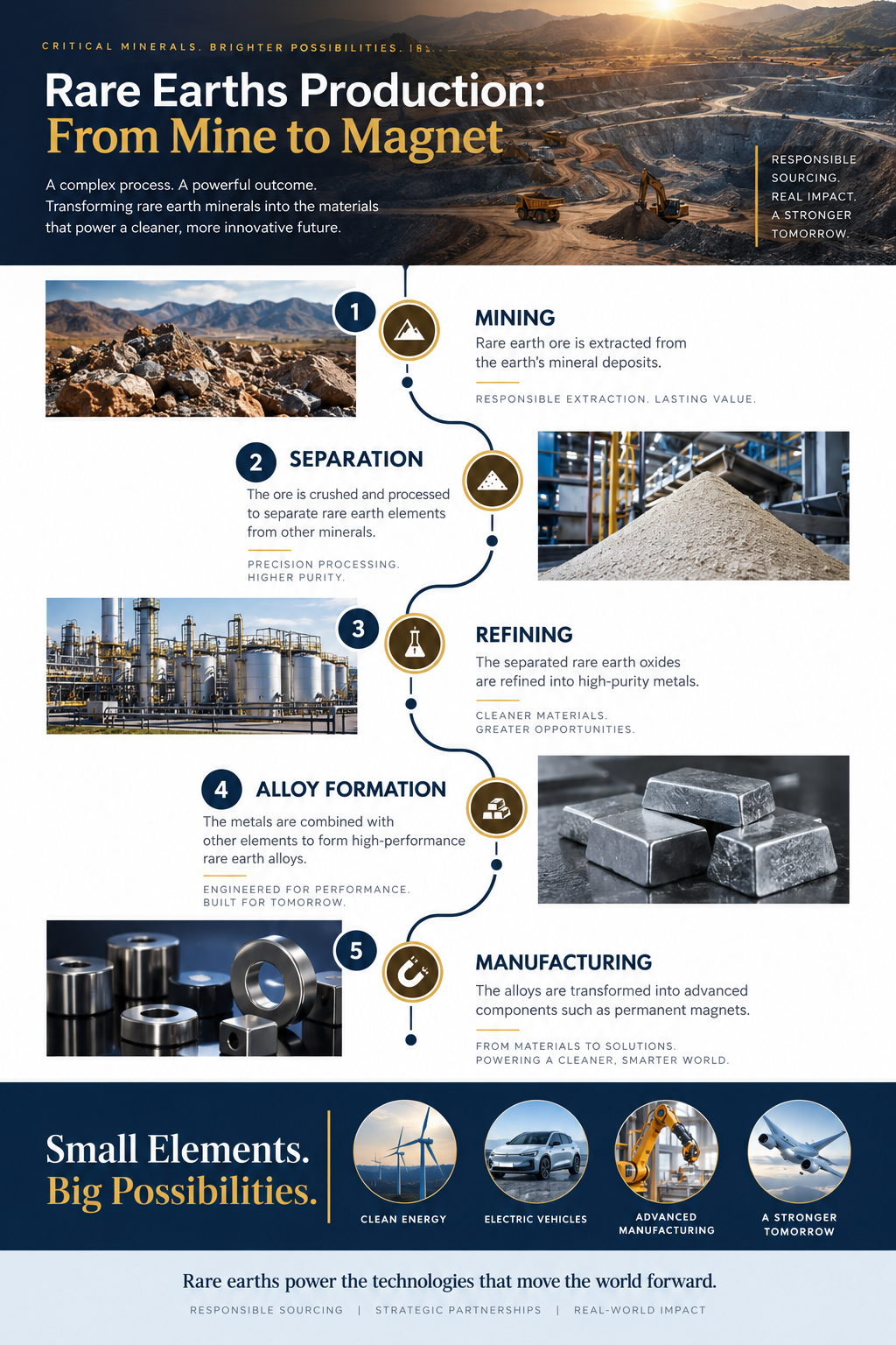 Rare Earths Production: From Mine to Magnet